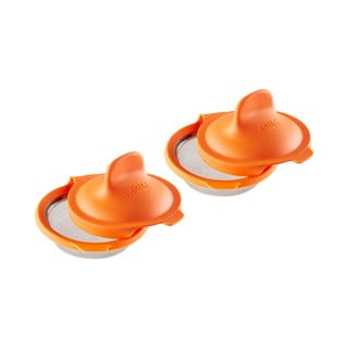 Set 2 forme din silicon pentru ouă fierte Lékué Pouched, portocaliu