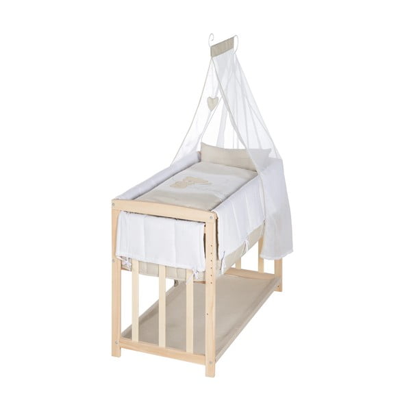 Pătuț leagăn cu spațiu de depozitare și baldachin 90x45 cm Liebhabär – Roba-image-2