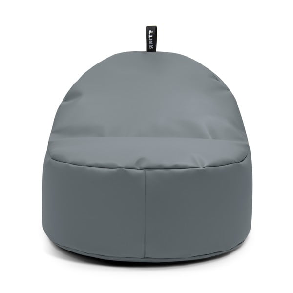 Fotoliu bean bag albastru închis cu tapițerie din imitație de piele Round XL – So Soft?-image-1