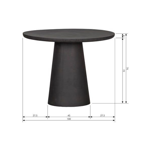 Măsuță auxiliară de grădină WOOOD Damon, ø 100, maro - gri-image-2