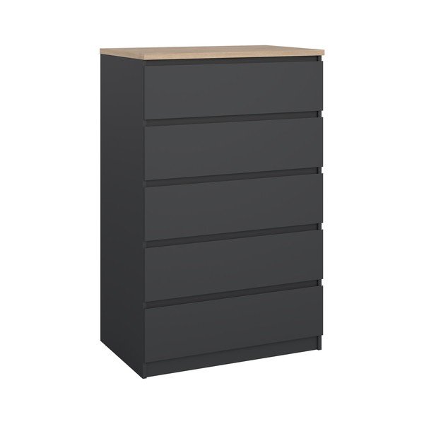 Comodă gri închis 77x121x50 cm Naia – Tvilum-image-2