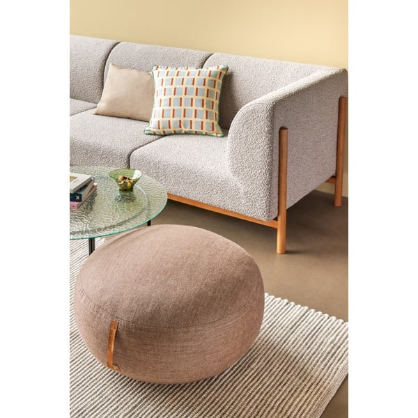 Puf Hübsch Turenio, ø 70 cm, maro deschis-image-1