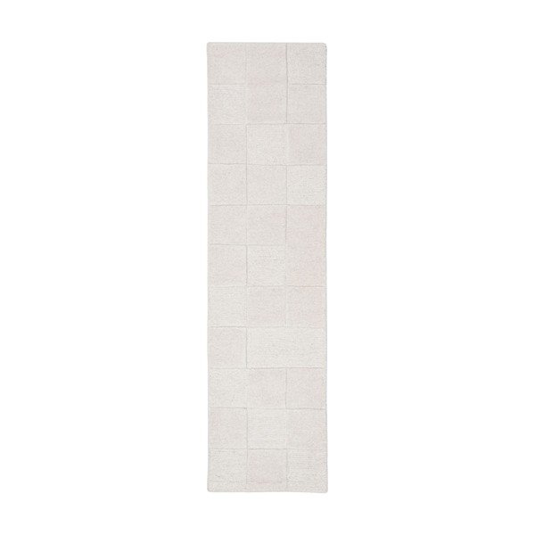 Covor tip traversă fildeș țesut manual din lână 60x230 cm Checkerboard – Flair Rugs