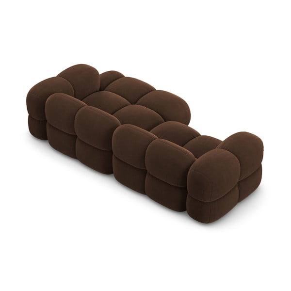 Colțar maro închis cu tapițerie din catifea (cu colț pe partea dreaptă/cu șezlong) Loretto – Cosmopolitan Design-image-4