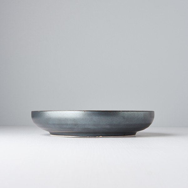 Farfurie din ceramică cu margine înaltă MIJ Pearl, ø 22 cm, negru - gri-image-1