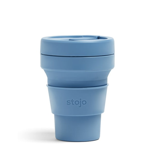 Cană de călătorie pliabilă Stojo Pocket Cup Steel, 355 ml, albastru