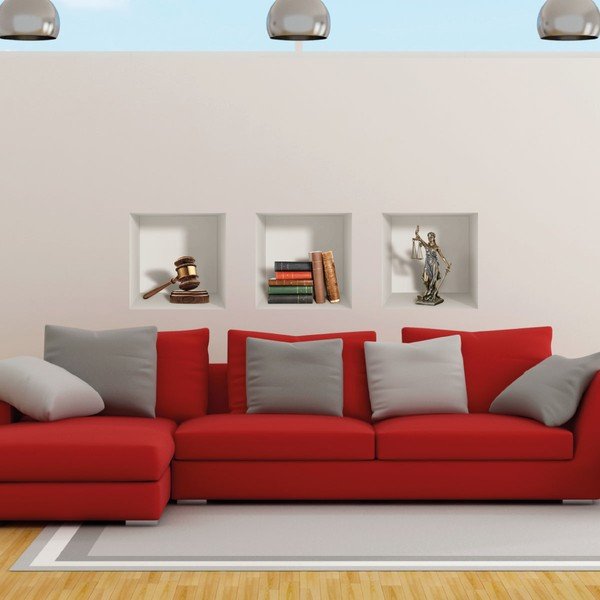 Set 3 autocolante 3D pentru perete Ambiance Justice-image-1
