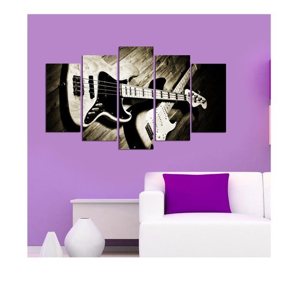Tablou din mai multe piese Guitar, 110 x 60 cm-image-1