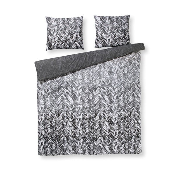 Lenjerie din bumbac pentru pat de o persoană Ekkelboom Dex Grey, 140 x 200cm, gri