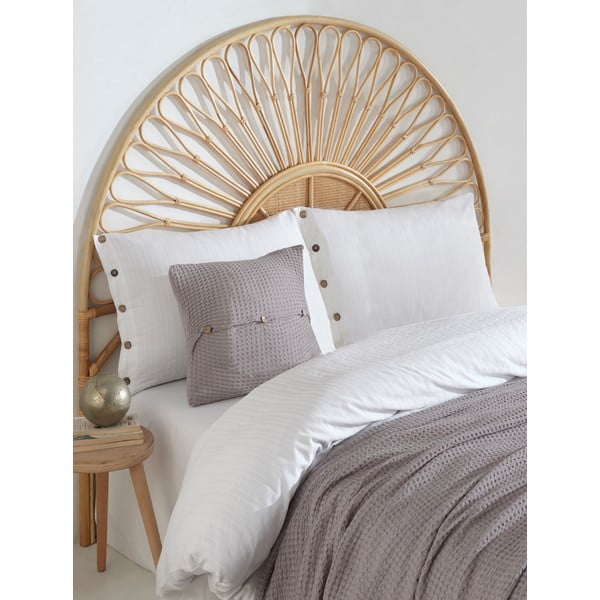 Lenjerie de pat albă din bumbac ranforcé pentru pat de o persoană 140x200 cm Como Striped – Mila Home Luxury-image-2