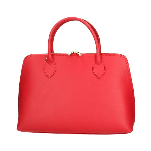 Geantă de mână din piele roșie Chicca Borse Arancio-image-3