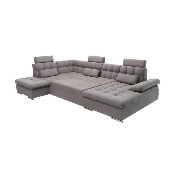 Colțar gri extensibil, cu spațiu de depozitare (cu colț pe partea stângă, în formă de "U") Merkur – Ropez-image-2