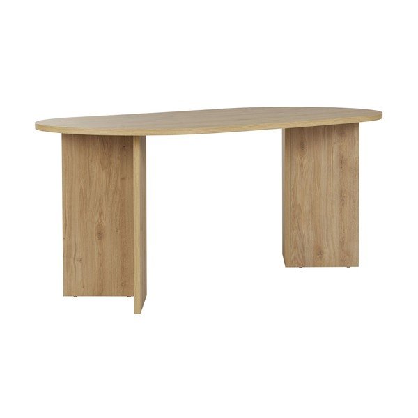Masă de dining cu aspect de lemn de stejar 89,5x180 cm Sablin – Kalune Design-image-2