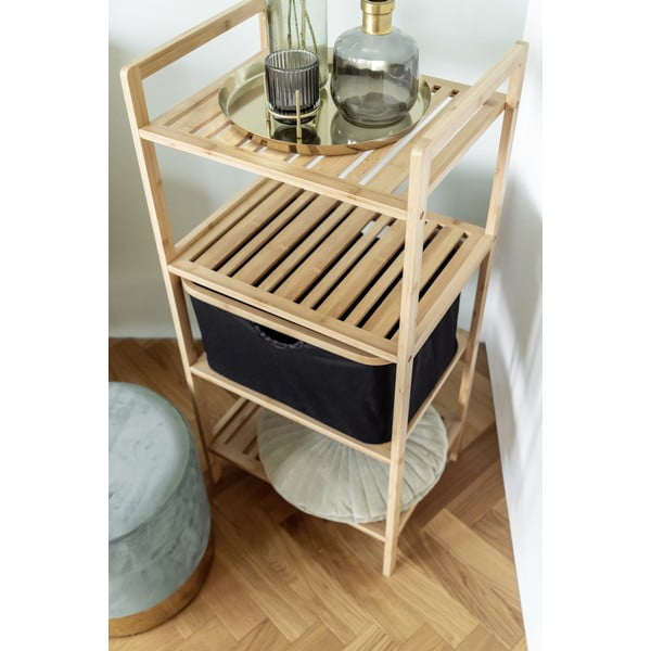 Etajeră de baie neagră/ natural din bambus 44x93,5 cm Ecori – Wenko-image-1