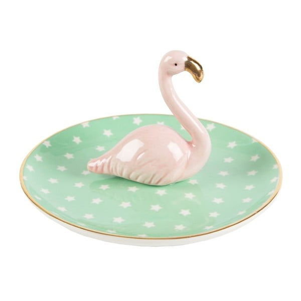 Bol din ceramică pentru bijuterii Sass & Belle Tropical Flamingo