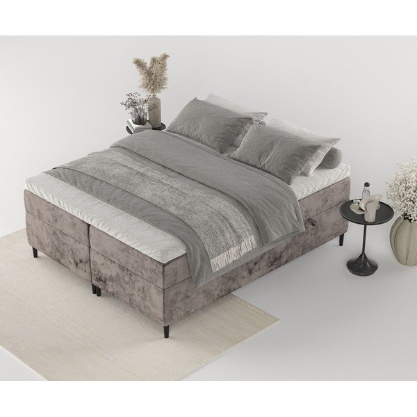 Pat boxspring maro cu spațiu de depozitare 180x200 cm Araya – Maison de Rêve-image-3