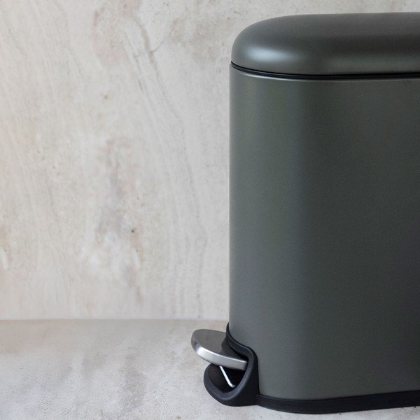 Coș de gunoi verde închis cu pedală din metal 5 l Mini Walther – Mette Ditmer Denmark-image-1