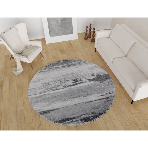 Covor gri lavabil rotund ø 100 cm – Vitaus-image-1