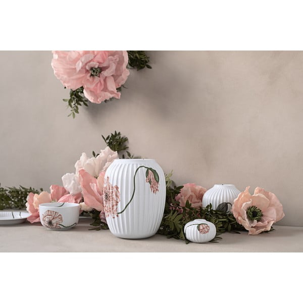 Vază din porțelan Kähler Design Poppy, înălțime 21 cm, alb-image-3