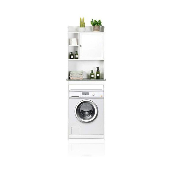 Dulap deasupra mașinii de spălat / WC, alb, înalt 58x173 cm Laundry – Tomasucci-image-2