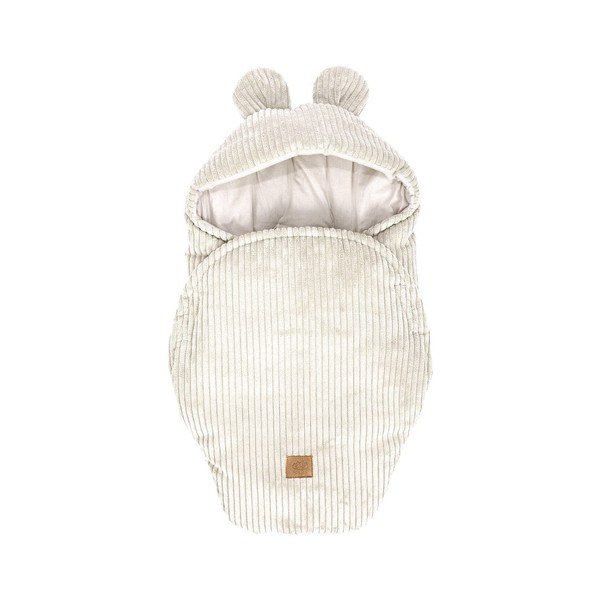 Păturică de înfășat bej din catifea reiată 45x80 cm – Meowbaby