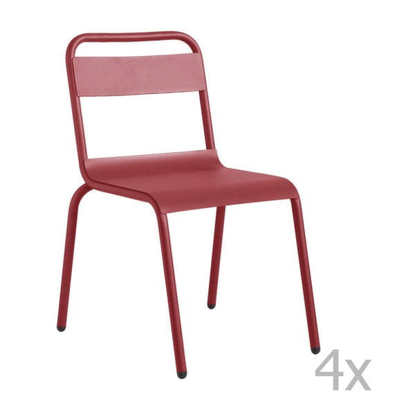 Set 4 scaune de grădină Isimar Biarritz, roșu închis