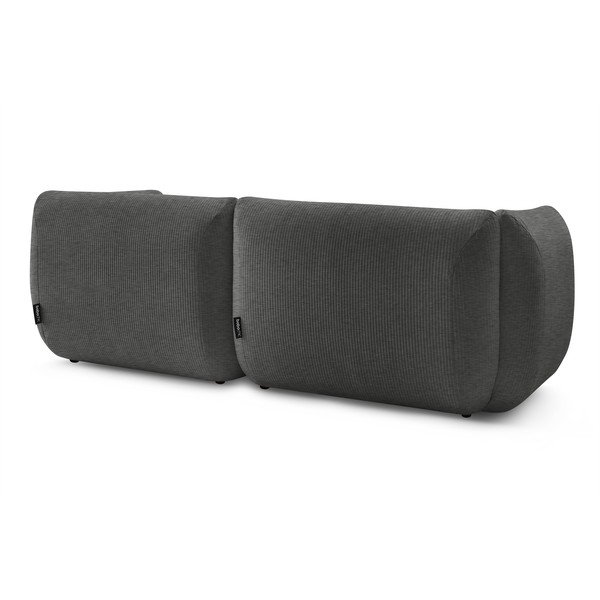 Canapea gri cu tapițerie din catifea reiată  260 cm Lecomte – Bobochic Paris-image-4