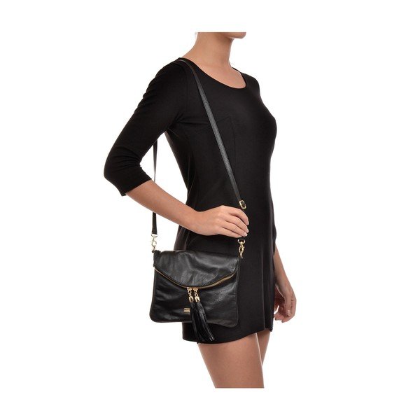 Geantă din piele Anna Luchini Veronica, negru-image-2