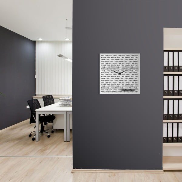 Ceas de perete,  dESIGNoBJECT.it Nice Time White, 50 x 50 cm -image-1