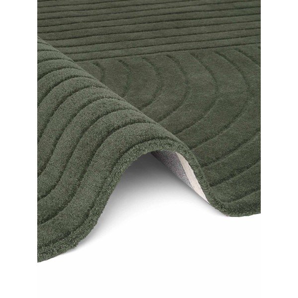 Covor verde închis țesut manual rotund din lână ø 200 cm Arcura – Vikosa-image-4