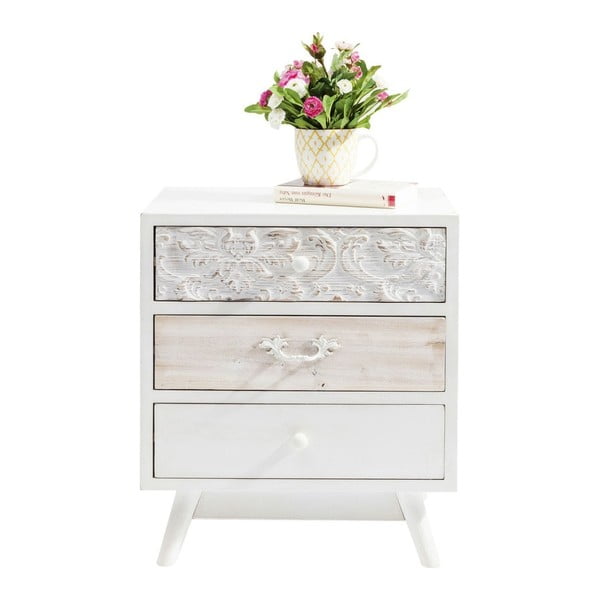Comodă cu 3 sertare Kare Design Sweet Home, alb-image-2