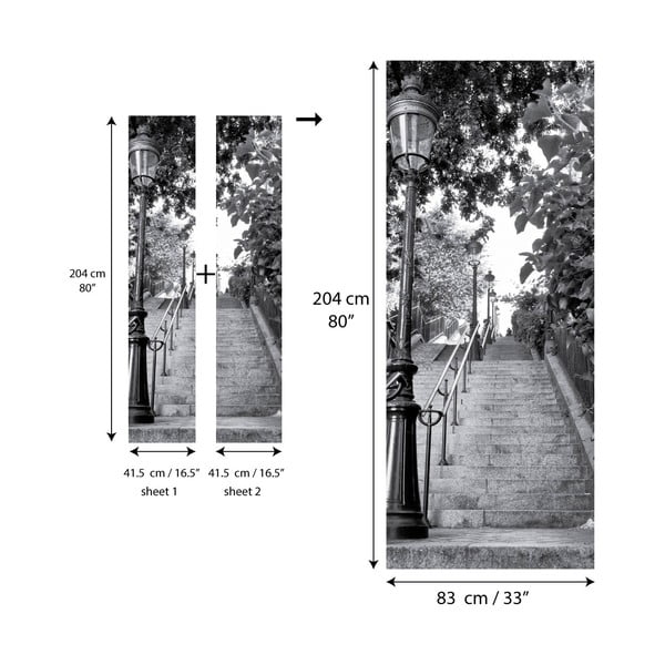 Autocolant pentru ușă Ambiance Parisian Stairs-image-2