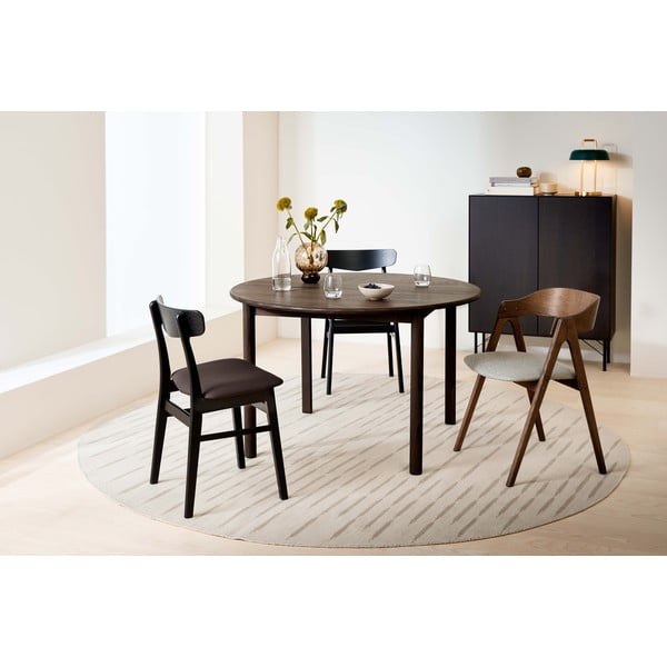 Masă de dining rotundă extensibilă din lemn de stejar cu blat suplimentar ø 120 cm Noor – Hammel Furniture-image-4