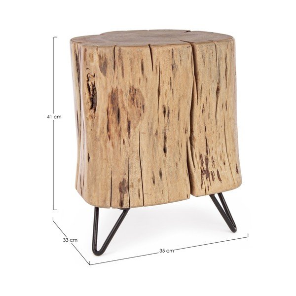 Scaun tip taburet în culoare naturală din lemn de acacia Artur – Bizzotto-image-4