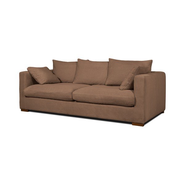 Canapea maro deschis cu tapițerie din catifea reiată  220 cm Comfy – Scandic-image-2
