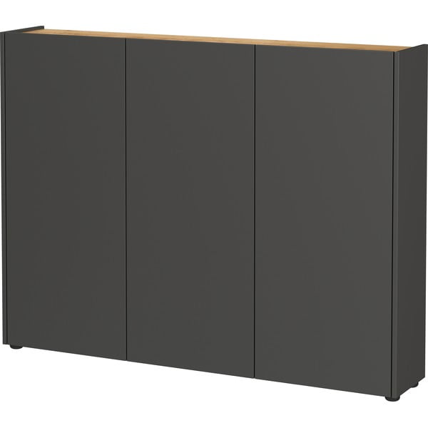 Dulap gri antracit cu aspect de lemn de stejar 138x105x25 cm Libbiano – Germania