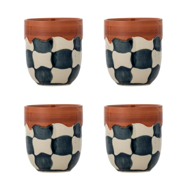 Cești 4 buc. din gresie 375 ml Check – Bloomingville