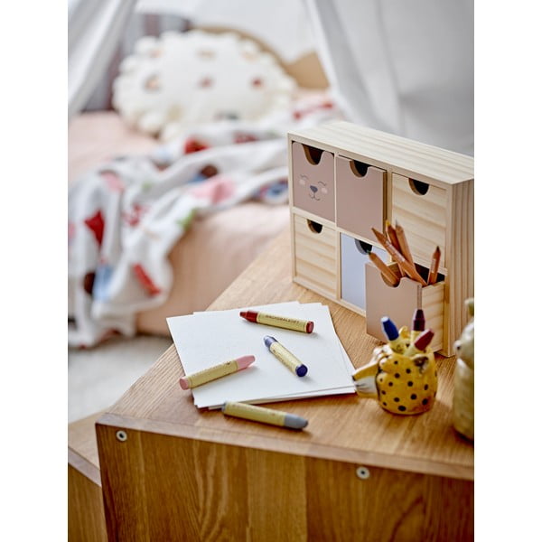 Organizator de jucării pentru copii în culoare naturală din lemn 27x8x18 cm Calle – Bloomingville Mini-image-2