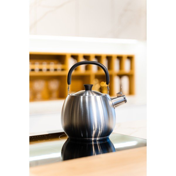 Ceainic din oțel inoxidabil argintiu cu piston Vialli Design Bolla, 2,5 l-image-2