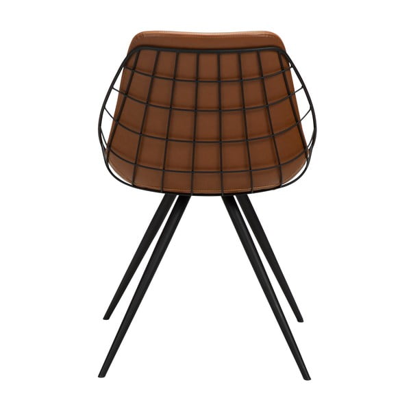 Scaun cu husă din piele artificială DAN-FORM Denmark Sway, maro-image-3
