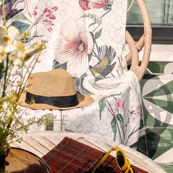 Prosop alb 70x150 cm Blooming – Happy Friday-image-2