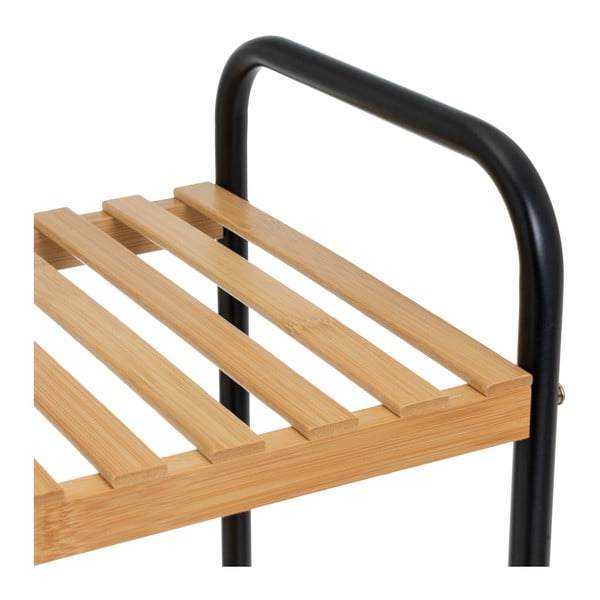 Etajeră neagră/în culoare naturală din bambus 30x75 cm – Casa Selección-image-1