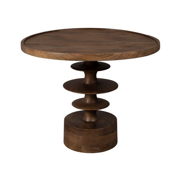 Măsuță de cafea în culoare naturală închisă rotundă din lemn de mango ø 66 cm Cath – Dutchbone