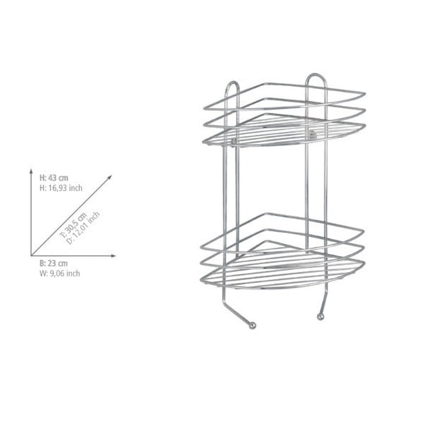 Etajeră cromată cu 2 nivele pentru colț perete Wenko Exclusive-image-4