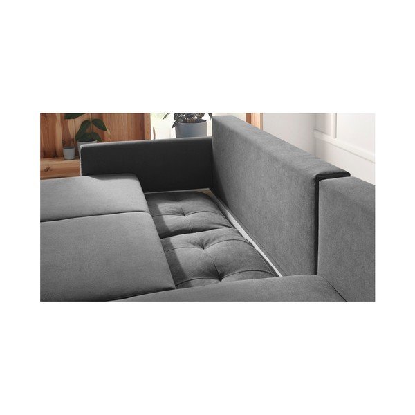 Colțar extensibil Bobochic Paris Balio, extensie pe partea dreaptă, gri închis-image-4