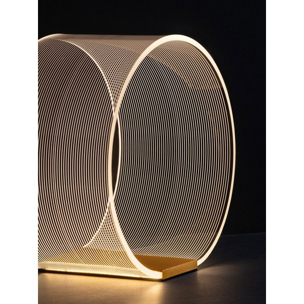 Veioză aurie LED cu intensitate reglabilă din aluminiu cu abajur din sticlă acrilică (înălțime 28 cm) Valentin – Nova Luce-image-2