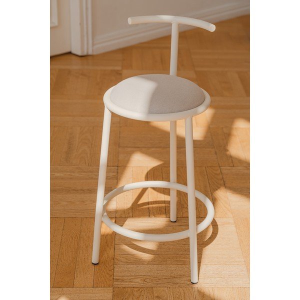 Scaun de bar bej din metal (înălțime șezut 68 cm) Hogo – noo.ma-image-1