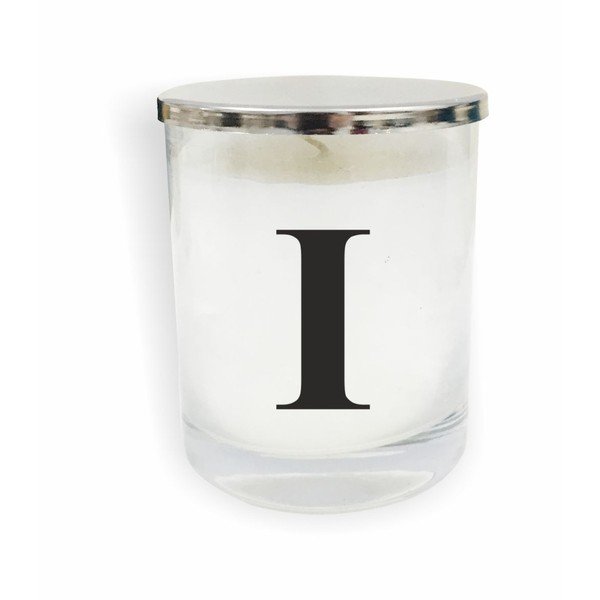 Lumânare North Carolina Scandinavian Home Decors Monogram Glass Candle I, alb - negru