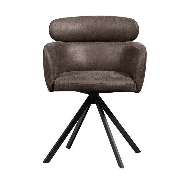 Scaun de dining maro închis cu cotiere tapițat Fenne – WOOOD-image-2