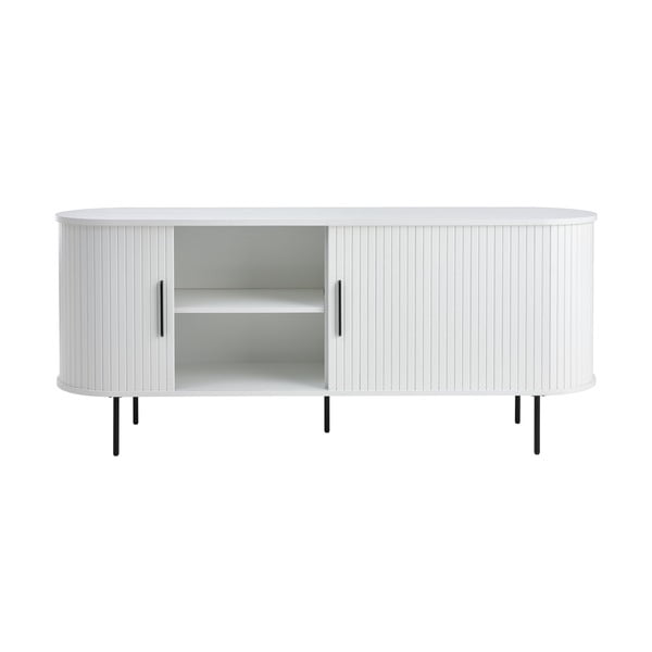 Comodă albă cu ușă glisantă 180x76x45 cm Nola – Unique Furniture-image-3